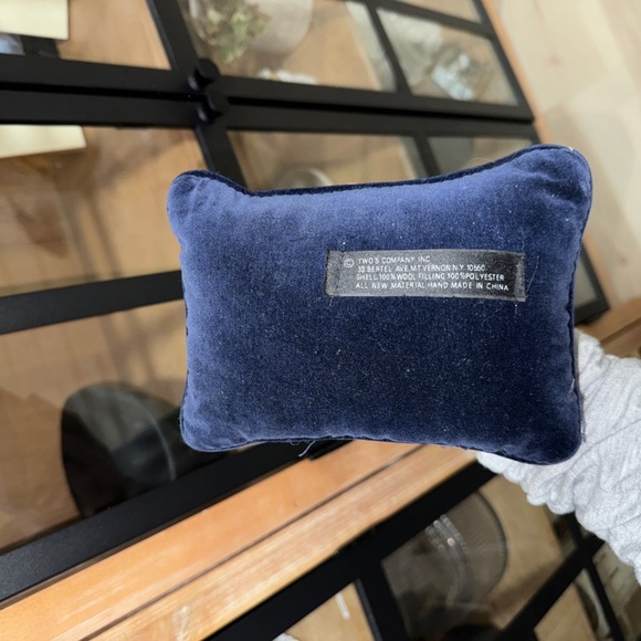 Vintage Needlepoint pillow Gone Sailing nautical two’s company mini navy boat - Picture 3 of 7